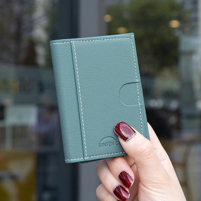 Solid Color Leather Horizontal Magnetic Wallet Card Bag Case(Green) - Adhesive Card Holders by buy2fix | Online Shopping UK | buy2fix