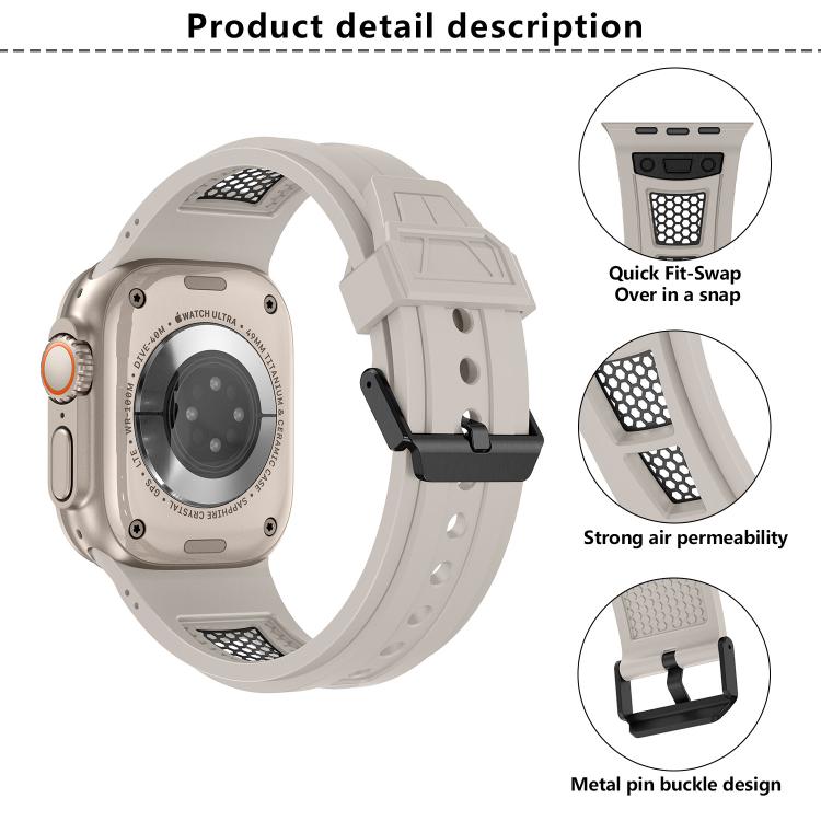 For Apple Watch 46mm / 49mm / 45mm / 44mm Kalebol Honeycomb TPU Black Mesh Strap(Orange Black Net) - Watch Bands by Kalebol | Online Shopping UK | buy2fix