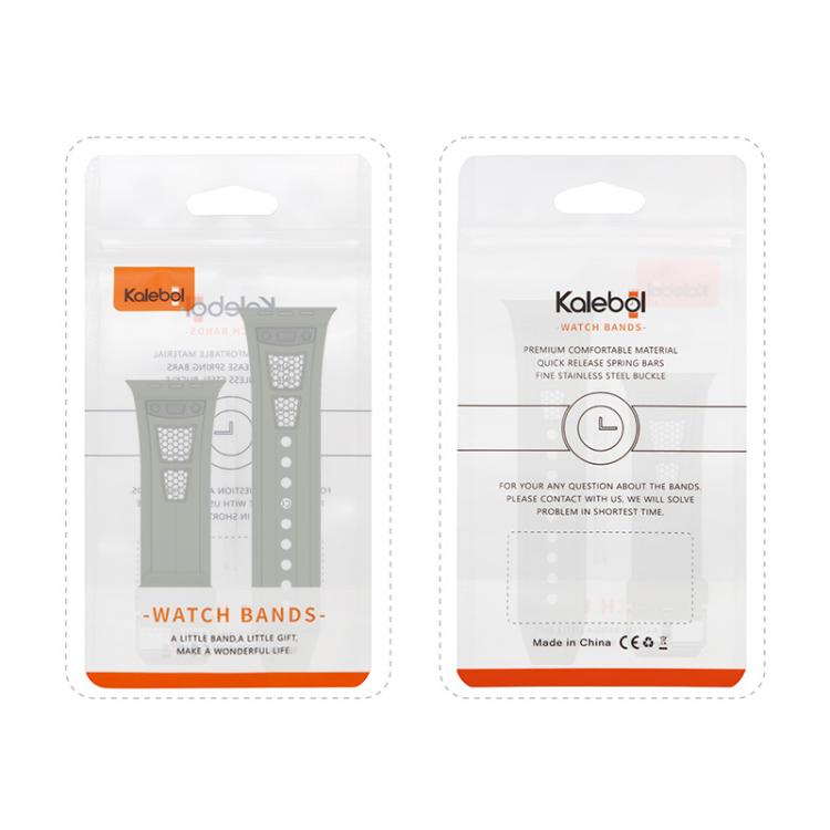 For Apple Watch 46mm / 49mm / 45mm / 44mm Kalebol Honeycomb TPU Black Mesh Strap(Orange Black Net) - Watch Bands by Kalebol | Online Shopping UK | buy2fix