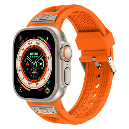 For Apple Watch 46mm / 49mm / 45mm / 44mm Kalebol Honeycomb TPU Titanium Mesh Strap(Orange Titanium Net) - Watch Bands by Kalebol | Online Shopping UK | buy2fix