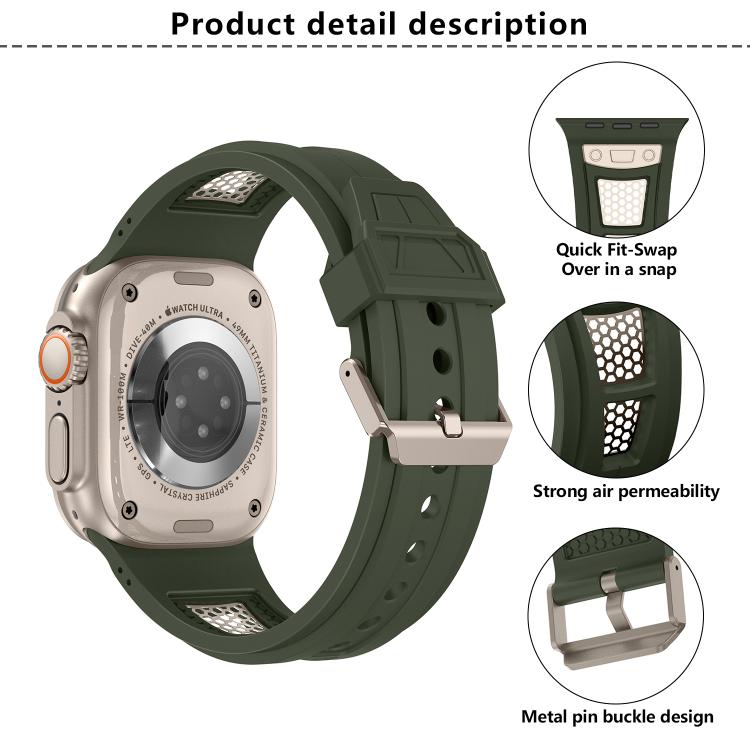 For Apple Watch 46mm / 49mm / 45mm / 44mm Kalebol Honeycomb TPU Titanium Mesh Strap(Orange Titanium Net) - Watch Bands by Kalebol | Online Shopping UK | buy2fix