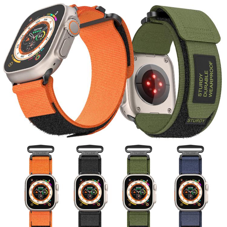 For Apple Watch 46mm / 49mm / 45mm / 44mm Kalebol Simple Two Section Nylon Strap(Orange) - Watch Bands by Kalebol | Online Shopping UK | buy2fix