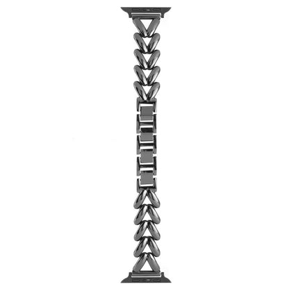 For Apple Watch 46mm / 49mm / 45mm / 44mm Kalebol V-shaped Zinc Alloy Strap(Black) - Watch Bands by Kalebol | Online Shopping UK | buy2fix