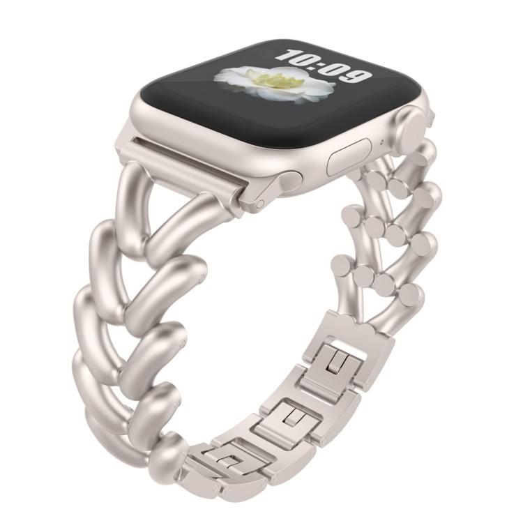 For Apple Watch 42mm / 41mm / 40mm / 38mm Kalebol V-shaped Zinc Alloy Strap(Starlight) - Watch Bands by Kalebol | Online Shopping UK | buy2fix