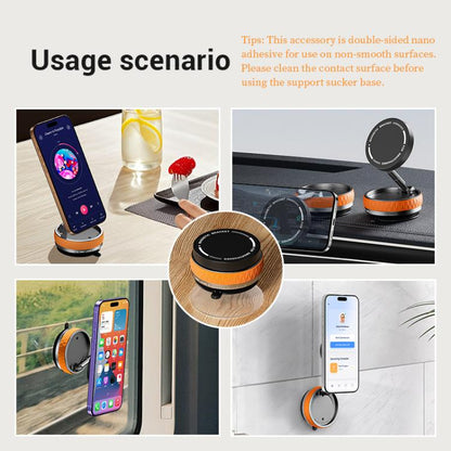 K10B Car Rotatable Vacuum Magnetic Foldable Phone Holder(Black) - Universal Car Holders by buy2fix | Online Shopping UK | buy2fix