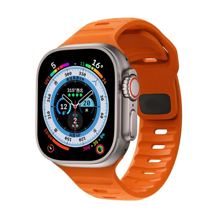 For Apple Watch 46mm / 49mm / 45mm / 44mm Kalebol Sport Silicone Strap(Dark Orange) - Watch Bands by Kalebol | Online Shopping UK | buy2fix