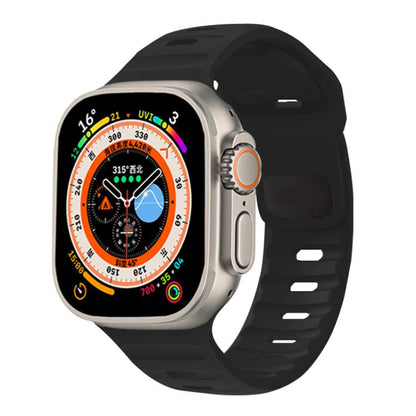 For Apple Watch 46mm / 49mm / 45mm / 44mm Kalebol Sport Silicone Strap(Black) - Watch Bands by Kalebol | Online Shopping UK | buy2fix