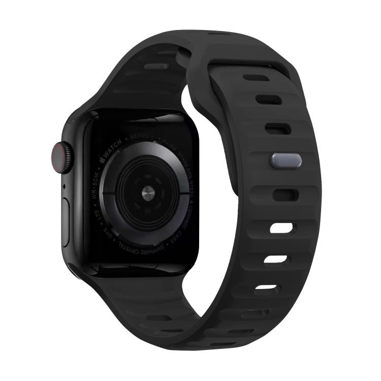 For Apple Watch 46mm / 49mm / 45mm / 44mm Kalebol Sport Silicone Strap(Black) - Watch Bands by Kalebol | Online Shopping UK | buy2fix