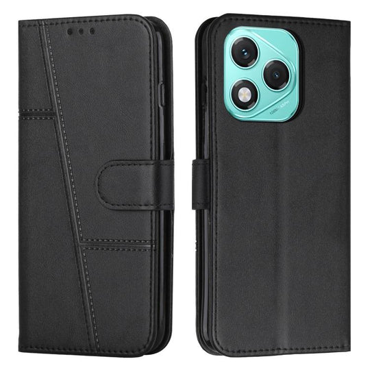 For Honor 400 Lite Global Stitching Calf Texture Buckle Leather Phone Case(Black)