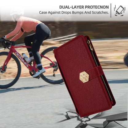 For iPhone 13 Pro Crossbody Handle Cross Texture Leather Phone Case(Red) - iPhone 13 Pro Cases by buy2fix | Online Shopping UK | buy2fix