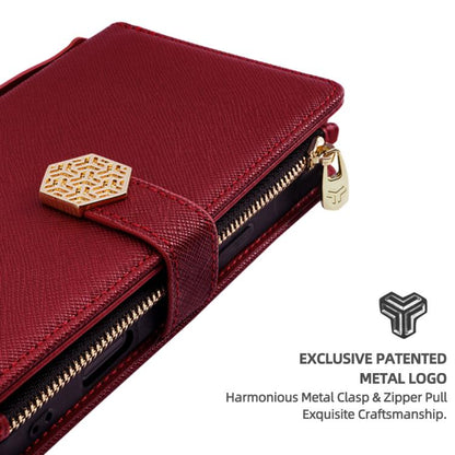 For iPhone 13 Pro Max Crossbody Handle Cross Texture Leather Phone Case(Red) - iPhone 13 Pro Max Cases by buy2fix | Online Shopping UK | buy2fix