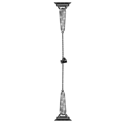 For Apple Watch 46mm / 49mm / 45mm / 44mm Kalebol Stone Curved Zinc Alloy Strap(Black) - Watch Bands by Kalebol | Online Shopping UK | buy2fix