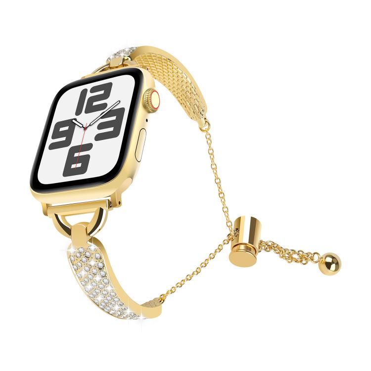 For Apple Watch 46mm / 49mm / 45mm / 44mm Kalebol Stone Curved Zinc Alloy Strap(Gold) - Watch Bands by Kalebol | Online Shopping UK | buy2fix