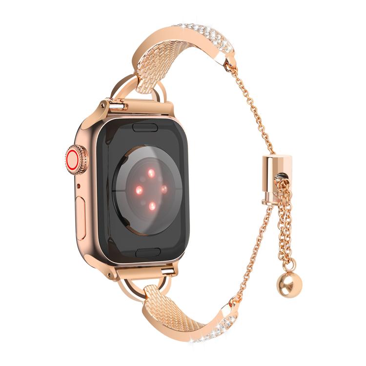 For Apple Watch 46mm / 49mm / 45mm / 44mm Kalebol Stone Curved Zinc Alloy Strap(Rose Pink) - Watch Bands by Kalebol | Online Shopping UK | buy2fix