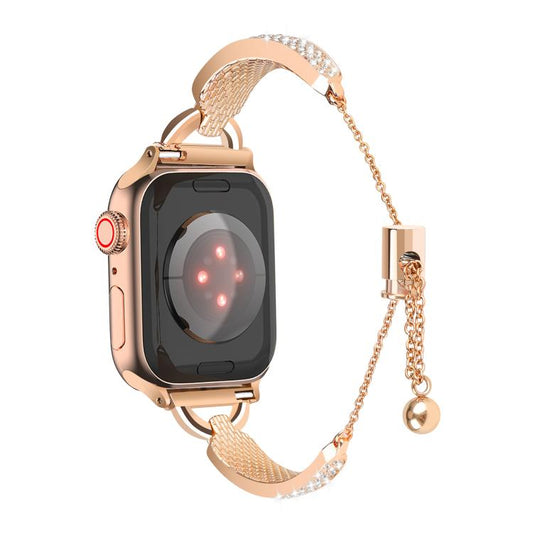 For Apple Watch 46mm / 49mm / 45mm / 44mm Kalebol Stone Curved Zinc Alloy Strap(Rose Pink) - Watch Bands by Kalebol | Online Shopping UK | buy2fix