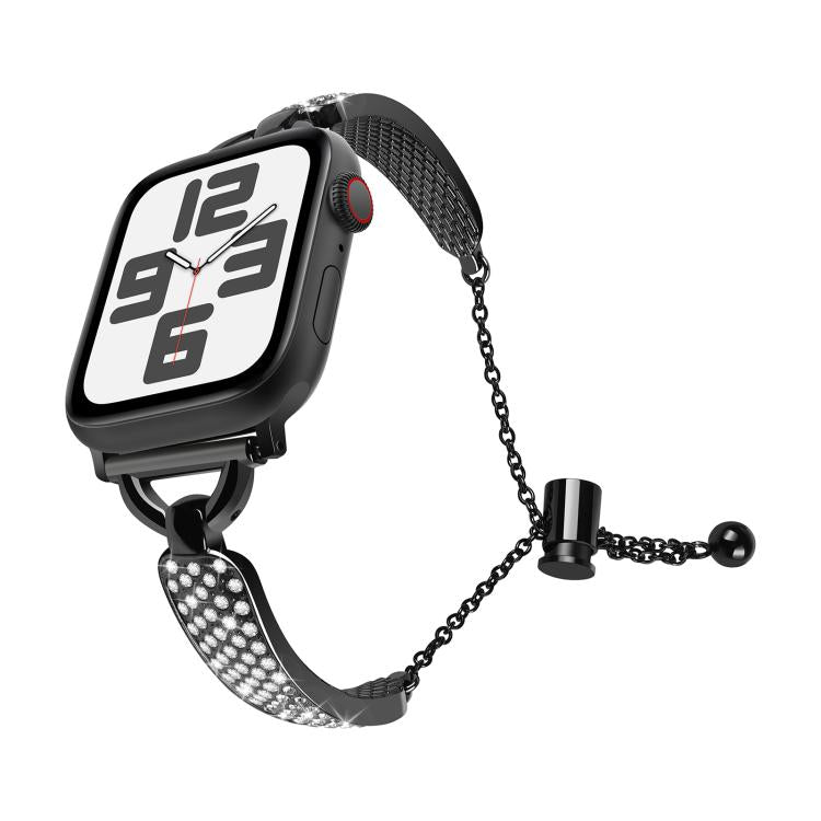 For Apple Watch 42mm / 41mm / 40mm / 38mm Kalebol Stone Curved Zinc Alloy Strap(Black) - Watch Bands by Kalebol | Online Shopping UK | buy2fix