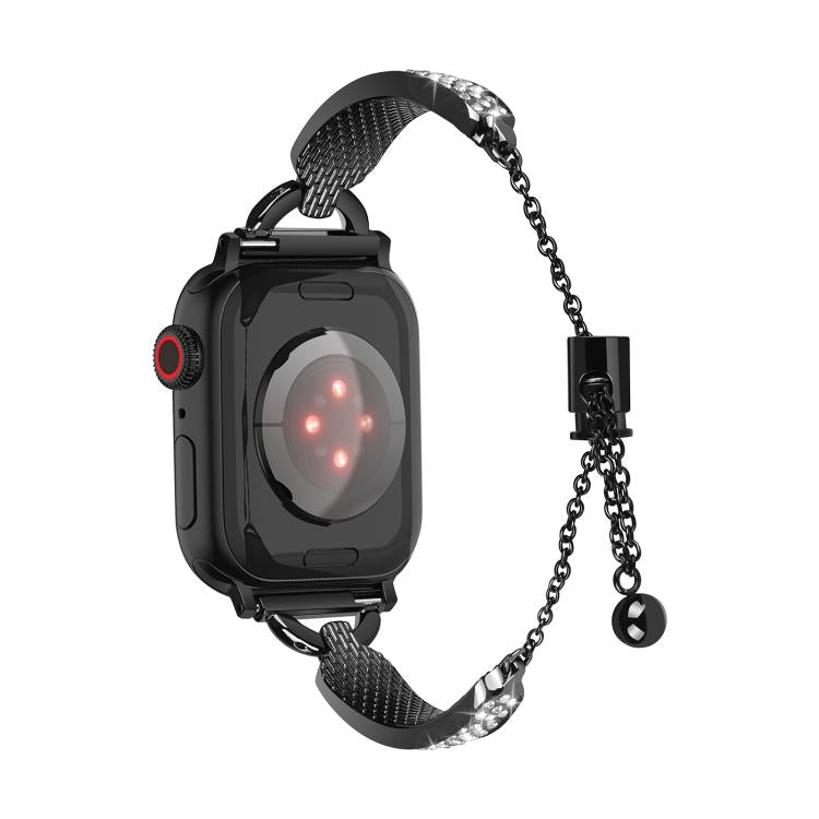 For Apple Watch 42mm / 41mm / 40mm / 38mm Kalebol Stone Curved Zinc Alloy Strap(Black) - Watch Bands by Kalebol | Online Shopping UK | buy2fix