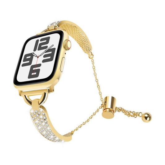 For Apple Watch 42mm / 41mm / 40mm / 38mm Kalebol Stone Curved Zinc Alloy Strap(Gold) - Watch Bands by Kalebol | Online Shopping UK | buy2fix