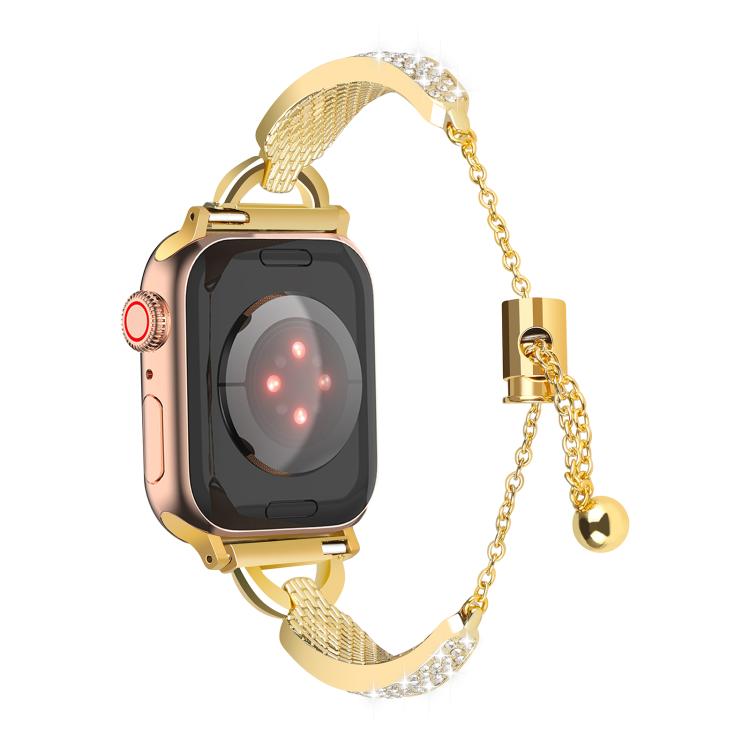 For Apple Watch 42mm / 41mm / 40mm / 38mm Kalebol Stone Curved Zinc Alloy Strap(Gold) - Watch Bands by Kalebol | Online Shopping UK | buy2fix