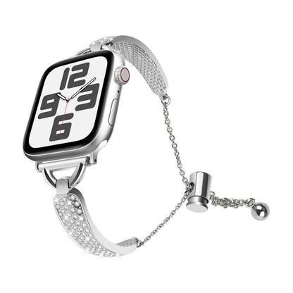 For Apple Watch 42mm / 41mm / 40mm / 38mm Kalebol Stone Curved Zinc Alloy Strap(Silver) - Watch Bands by Kalebol | Online Shopping UK | buy2fix