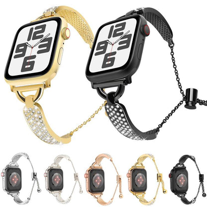 For Apple Watch 42mm / 41mm / 40mm / 38mm Kalebol Stone Curved Zinc Alloy Strap(Silver) - Watch Bands by Kalebol | Online Shopping UK | buy2fix