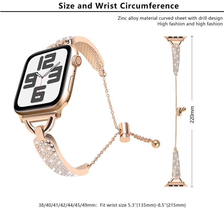 For Apple Watch 42mm / 41mm / 40mm / 38mm Kalebol Stone Curved Zinc Alloy Strap(Gold) - Watch Bands by Kalebol | Online Shopping UK | buy2fix