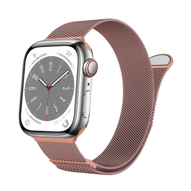For Apple Watch 46mm / 49mm / 45mm / 44mm Kalebol Semi-round Tail Milan Stainless Steel Strap(Pink Orange) - Watch Bands by Kalebol | Online Shopping UK | buy2fix
