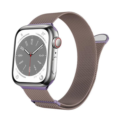 For Apple Watch 46mm / 49mm / 45mm / 44mm Kalebol Semi-round Tail Milan Stainless Steel Strap(Pink Purple) - Watch Bands by Kalebol | Online Shopping UK | buy2fix