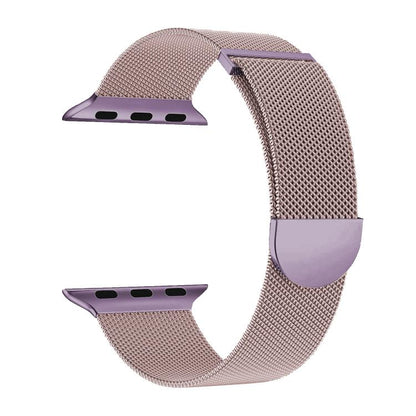 For Apple Watch 46mm / 49mm / 45mm / 44mm Kalebol Semi-round Tail Milan Stainless Steel Strap(Pink Purple) - Watch Bands by Kalebol | Online Shopping UK | buy2fix