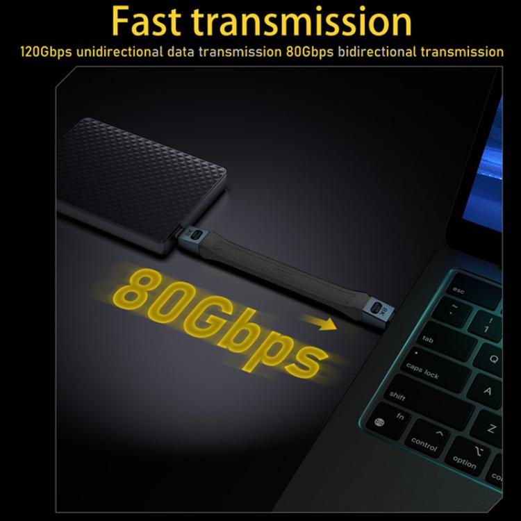 240W 8K 80Gbps USB-C / Type-C to USB-C / Type-C For Thunderbolt 5 Full Function FPC Cable Data Cable(Yellow) - USB-C & Type-C Cable by buy2fix | Online Shopping UK | buy2fix