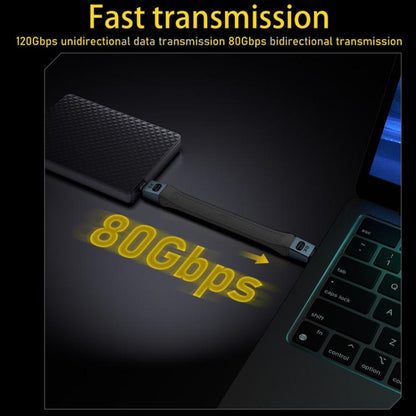 240W 8K 80Gbps USB-C / Type-C to USB-C / Type-C For Thunderbolt 5 Full Function FPC Cable Data Cable(Yellow) - USB-C & Type-C Cable by buy2fix | Online Shopping UK | buy2fix