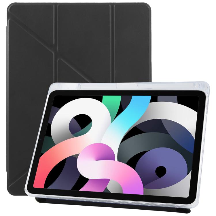 For iPad Air 2022 / 2020 10.9 ZGA Genre Series Y-Fold Leather Tablet Case with Pen Slot(Black) - iPad Air (2022) / (2020) 10.9 Cases by ZGA | Online Shopping UK | buy2fix