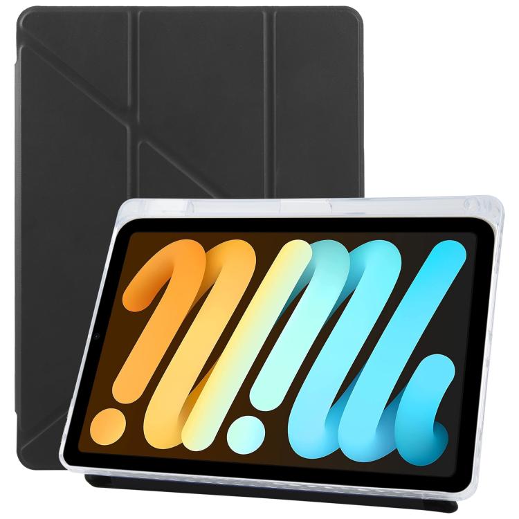 For iPad mini 6 / mini 2024 ZGA Genre Series Y-Fold Leather Tablet Case with Pen Slot(Black) - iPad mini 2024 Cases by ZGA | Online Shopping UK | buy2fix