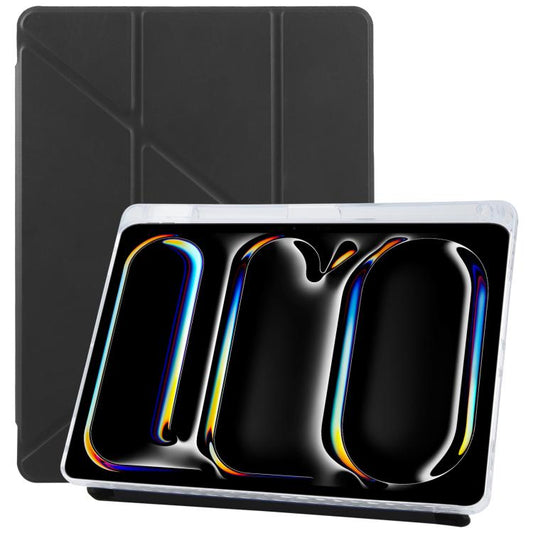 For iPad Pro 13 2024 ZGA Genre Series Y-Fold Leather Tablet Case with Pen Slot(Black) - iPad Pro 13 2024 Cases by ZGA | Online Shopping UK | buy2fix