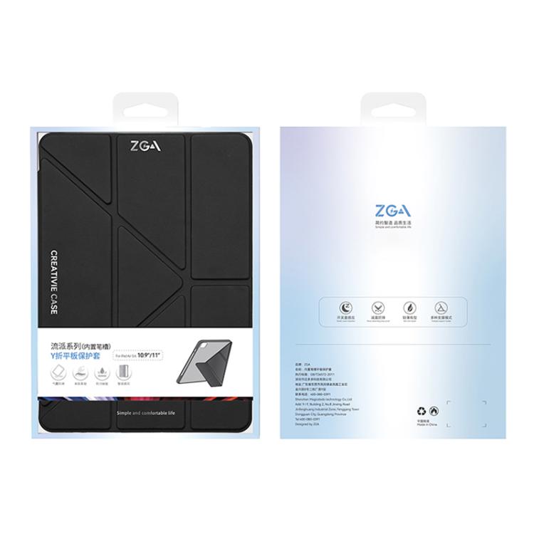 For iPad Pro 11 2024 ZGA Genre Series Y-Fold Leather Tablet Case with Pen Slot(Blue) - iPad Pro 11 2024 Cases by ZGA | Online Shopping UK | buy2fix