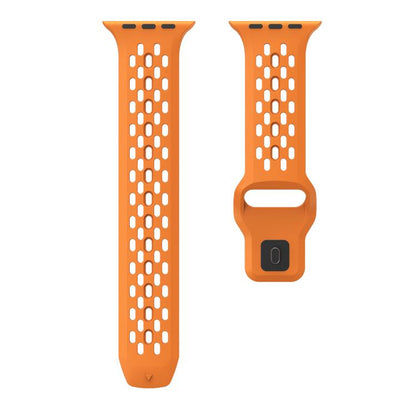 For Apple Watch 46mm / 49mm / 45mm / 44mm Kalebol Mesh Reverse Buckle Silicone Strap(Orange) - Watch Bands by Kalebol | Online Shopping UK | buy2fix