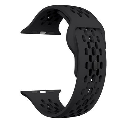 For Apple Watch 46mm / 49mm / 45mm / 44mm Kalebol Mesh Reverse Buckle Silicone Strap(Black) - Watch Bands by Kalebol | Online Shopping UK | buy2fix