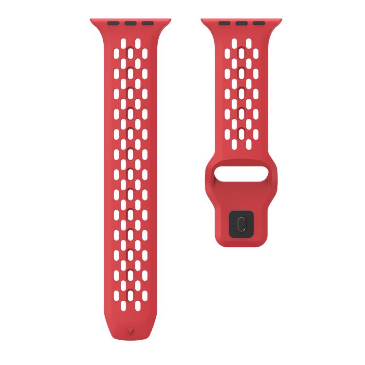 For Apple Watch 46mm / 49mm / 45mm / 44mm Kalebol Mesh Reverse Buckle Silicone Strap(Red) - Watch Bands by Kalebol | Online Shopping UK | buy2fix