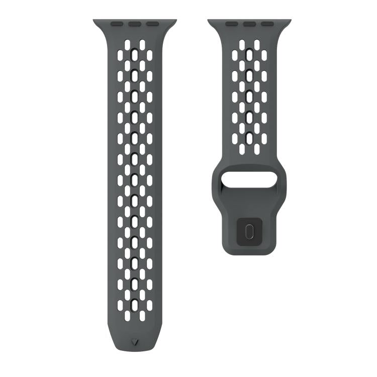 For Apple Watch 46mm / 49mm / 45mm / 44mm Kalebol Mesh Reverse Buckle Silicone Strap(Dark Grey) - Watch Bands by Kalebol | Online Shopping UK | buy2fix