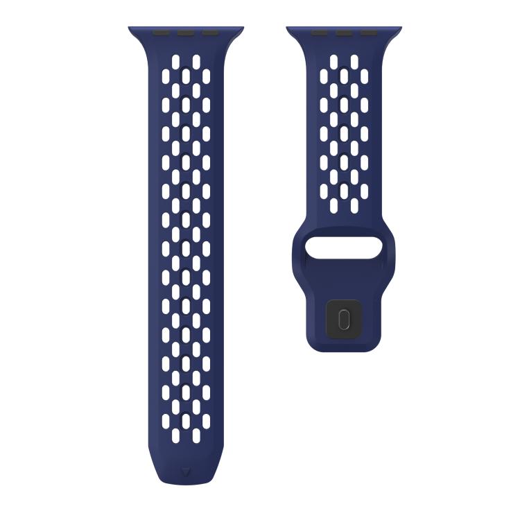 For Apple Watch 46mm / 49mm / 45mm / 44mm Kalebol Mesh Reverse Buckle Silicone Strap(Midnight Blue) - Watch Bands by Kalebol | Online Shopping UK | buy2fix