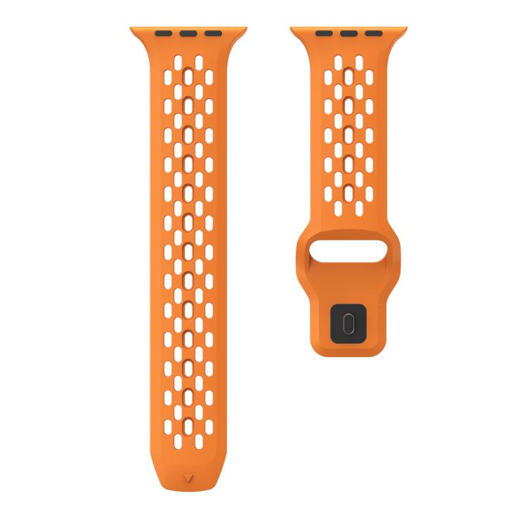 For Apple Watch 42mm / 41mm / 40mm / 38mm Kalebol Mesh Reverse Buckle Silicone Strap(Orange) - Watch Bands by Kalebol | Online Shopping UK | buy2fix