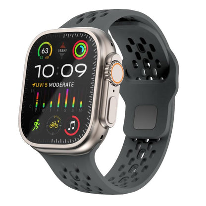 For Apple Watch 42mm / 41mm / 40mm / 38mm Kalebol Mesh Reverse Buckle Silicone Strap(Dark Grey) - Watch Bands by Kalebol | Online Shopping UK | buy2fix