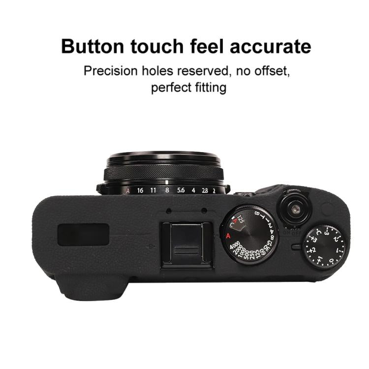 For FUJIFILM X100VI Litchi Texture Soft Silicone Protective Case(Black) - Protective Case by buy2fix | Online Shopping UK | buy2fix