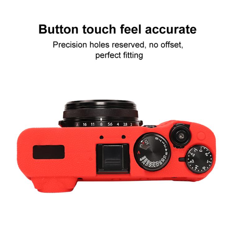 For FUJIFILM X100VI Litchi Texture Soft Silicone Protective Case(Red) - Protective Case by buy2fix | Online Shopping UK | buy2fix