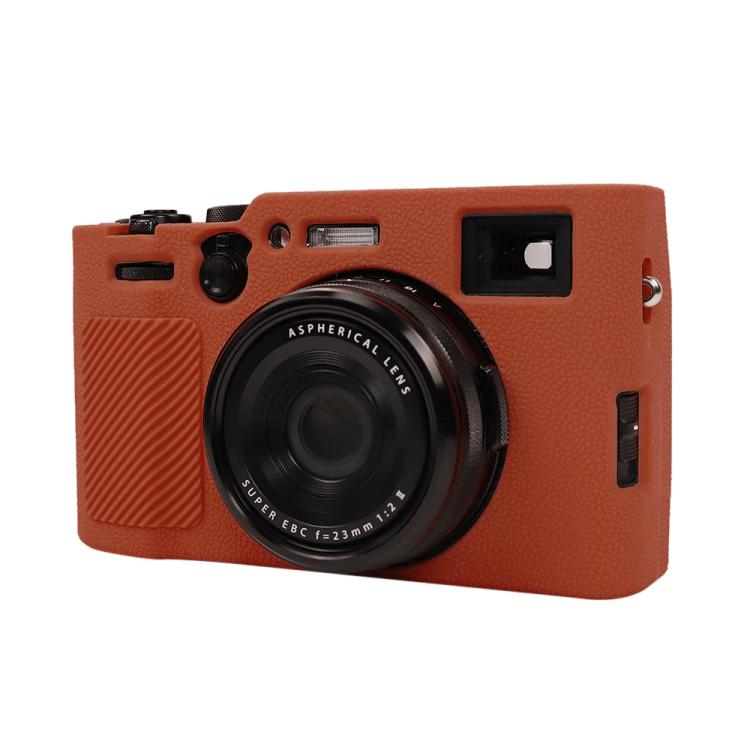 For FUJIFILM X100VI Litchi Texture Soft Silicone Protective Case(Brown) - Protective Case by buy2fix | Online Shopping UK | buy2fix
