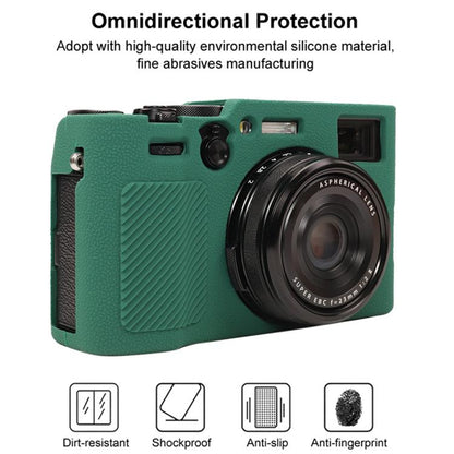 For FUJIFILM X100VI Litchi Texture Soft Silicone Protective Case(Green) - Protective Case by buy2fix | Online Shopping UK | buy2fix