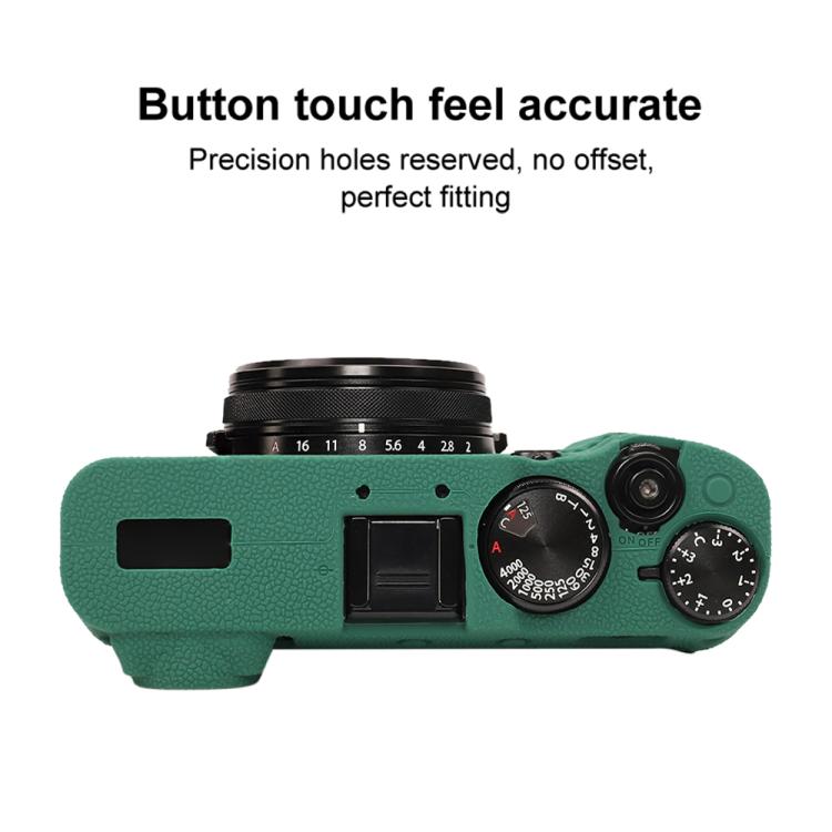For FUJIFILM X100VI Litchi Texture Soft Silicone Protective Case(Green) - Protective Case by buy2fix | Online Shopping UK | buy2fix