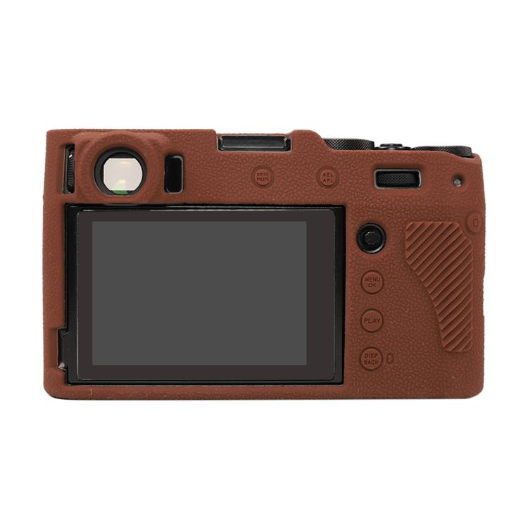 For FUJIFILM X100VI Litchi Texture Soft Silicone Protective Case(Coffee) - Protective Case by buy2fix | Online Shopping UK | buy2fix