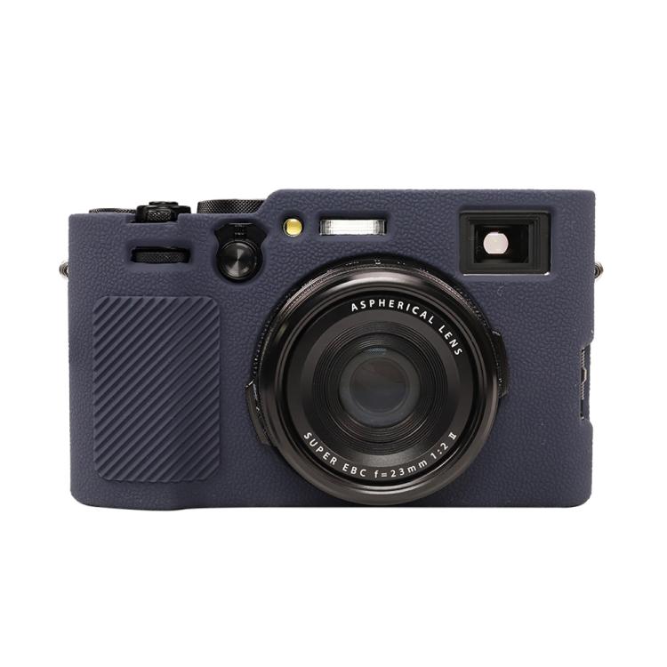 For FUJIFILM X100VI Litchi Texture Soft Silicone Protective Case(Dark Blue) - Protective Case by buy2fix | Online Shopping UK | buy2fix