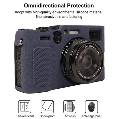 For FUJIFILM X100VI Litchi Texture Soft Silicone Protective Case(Dark Blue) - Protective Case by buy2fix | Online Shopping UK | buy2fix